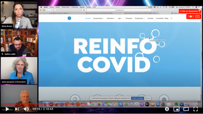 VIDEO : REINFO COVID, un outil pour Agir dans le réel montré par Ema Krusi dans le live de l’Info en Questions #22 !!